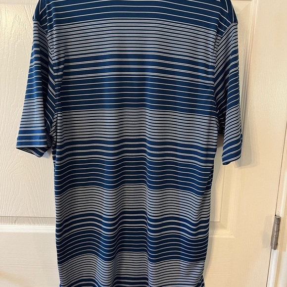 Ashworth Blue and White Striped Polo Shirt - Picture 4 of 4